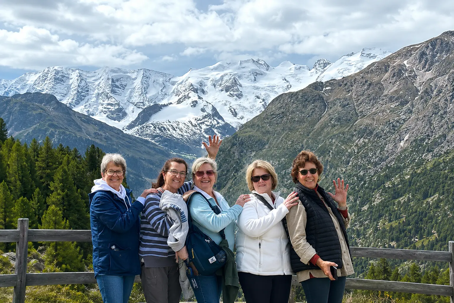 Women Traveling Together group on a mountain trip
